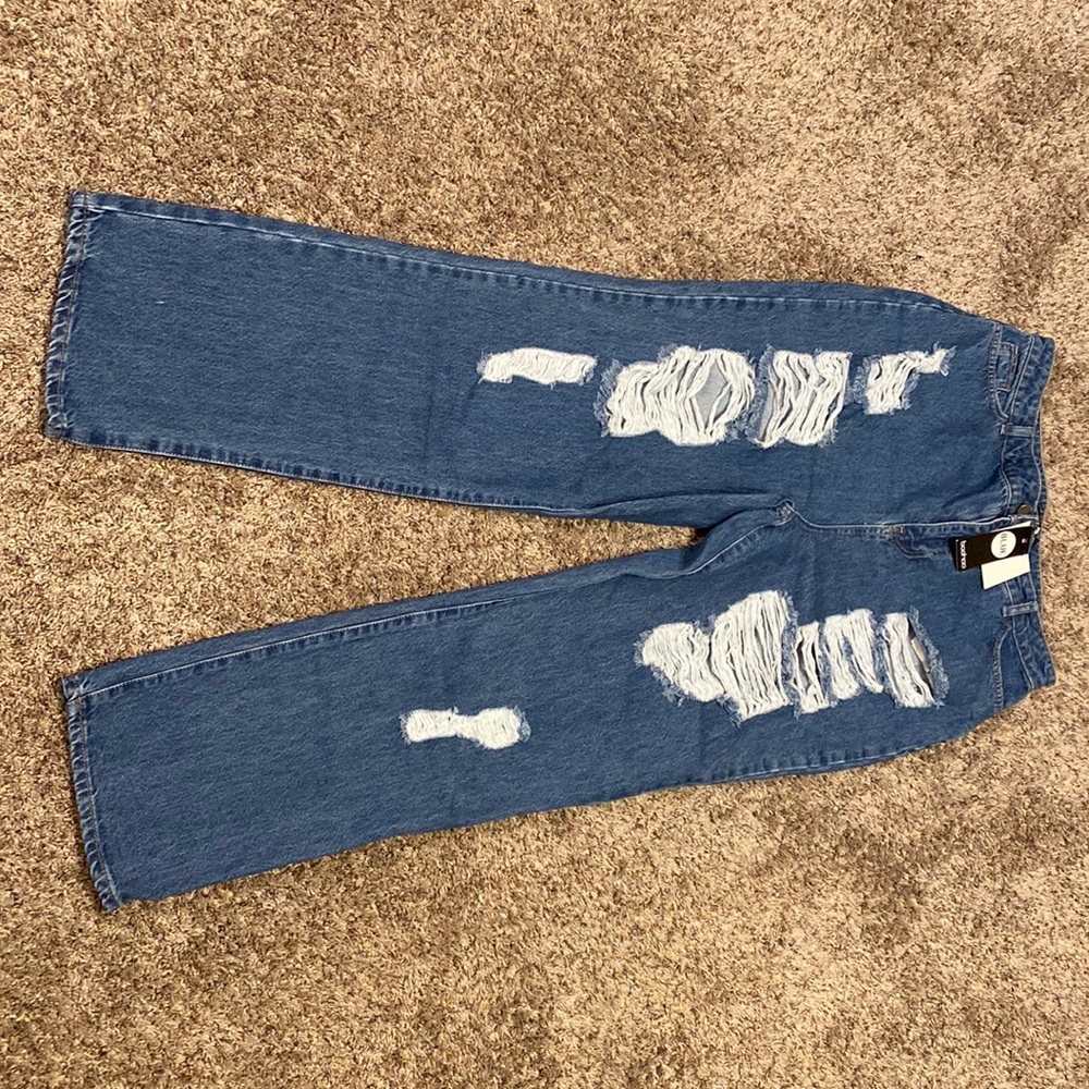 High Waist Busted Boyfriend Jeans